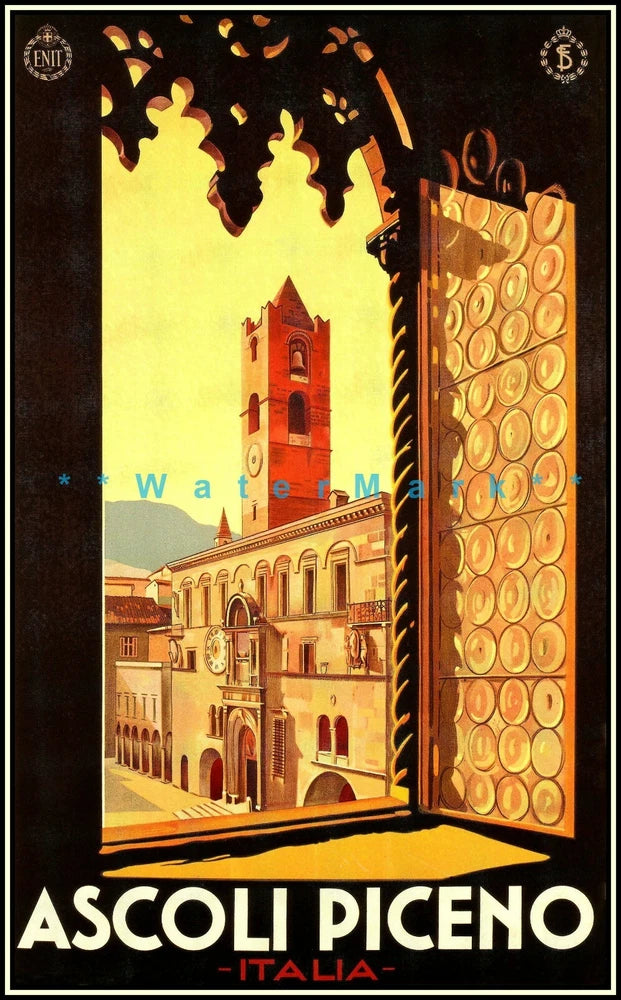 Italy 1932 Ascoli Piceno Vintage Poster Print Retro Style Travel Art