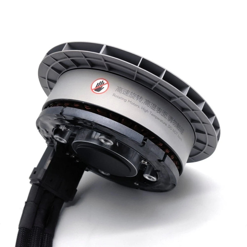 Agricultural brushless power propulsion motor with circular fan shroud, black
