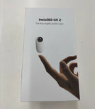 Insta360 GO 2 miniature action camera retail box, white, with camera graphic