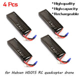 4Pcs 7.4V 2700mAh Lipo Rechargable Battery for Hubsan H501S RC Quadcopter Drone