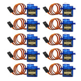 10 Pcs SG90 9g Micro Servo Motors for RC Robot Helicopter Small Blue Set