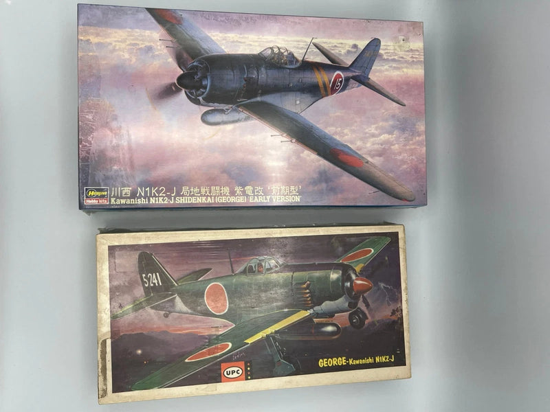 Lot of 2 Kawanishi N1kz-J & N1k2-J George Model Japanese Airplane Kits
