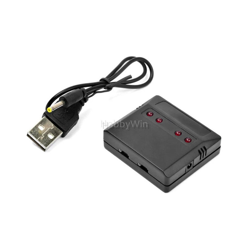 4 Ports MX2.0-2P Positive USB Charger 3.7V LiPO RC Battery FPV Drone Helicopter Battery
