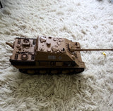 1/16 scale German Jagdpanther model tank with detailed turret, text 3869, and dark camouflage finish