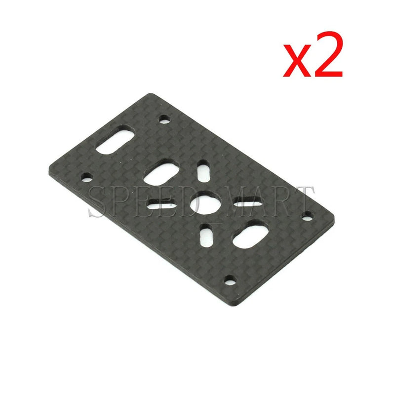 2-pack 3K carbon fiber motor mount plate with 22mm tube holes, dark gray