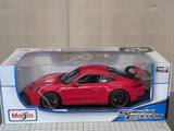 MAISTO 1:18 - Diecast Model Car - 2022 Porsche 911 GT3 - Red