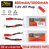 ZOP Power 7.4V 25C 850/1000mAh Lipo Battery JST Plug for TRX4M RC Car Parts
