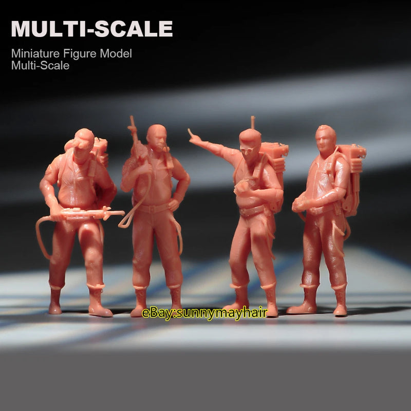 1/64 4pc Scene Props Soldier Man Miniatures Figures Model For Cars Vehicles Toys