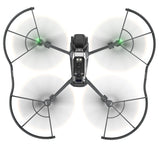 Propeller protection covers for drone, black curved guards around four blades