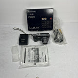Panasonic Lumix DMC-ZS8 Digital Camera +Charger Black ¨C Screen Has Spots - As Is