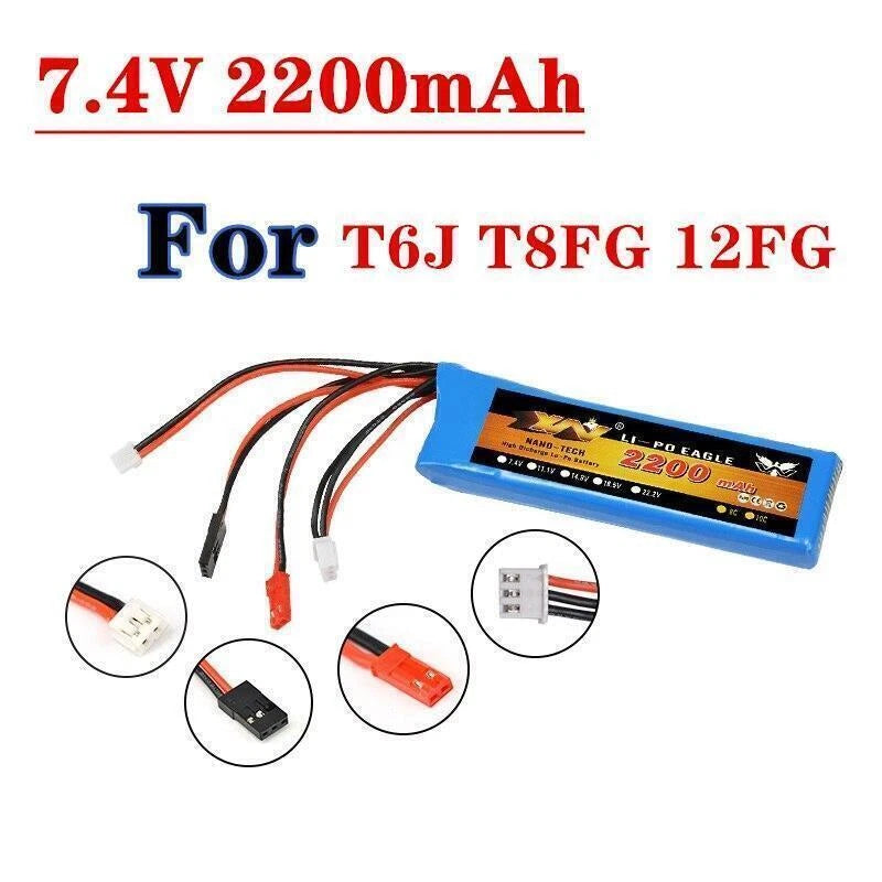 7.4V 2200mah Lipo Battery For Futaba T6J T8FG 12FG Transmitter Accessories Radio Battery