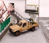 HF 1:64 Brown Military LC79 J70 Single Cab Pickup Model Diecast Metal Car