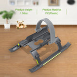 Foldable drone landing gear stand, gray plastic frame with two support legs