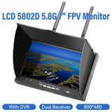 FPV Monitor with DVR 5.8G 40CH 7 In Screen Dual Diversity Receiver for FPV Drone