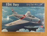 Unassembled FJ-4 Fury 1/48 aircraft model kit box with box art and Hobby Boss logo