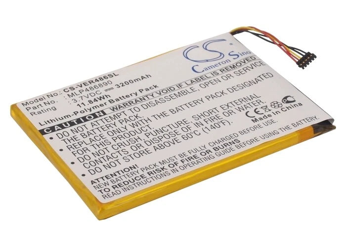 Battery for ViewSonic Zoompad P/N: MLP486890 3200mAh 11.84Wh Battery