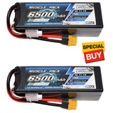 NHX 6500mAh 11.1V hard case LiPo battery pack with XT60 and red/black leads