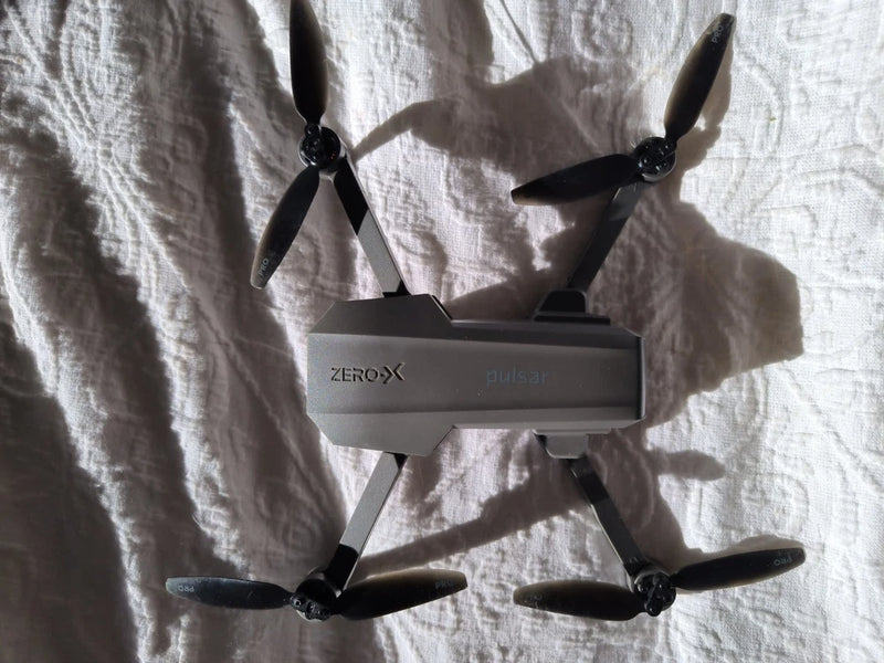 Foldable 4K drone with GPS WiFi, dark gray, four propellers