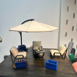 1/64 Diorama Parasol Model Tables Chairs Furniture City Garage Scene Accessories
