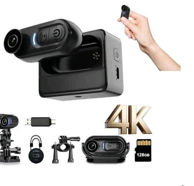 4K Mini Body Camera 128GB, Thumb Size Action Body Cam, Wearable Sports...