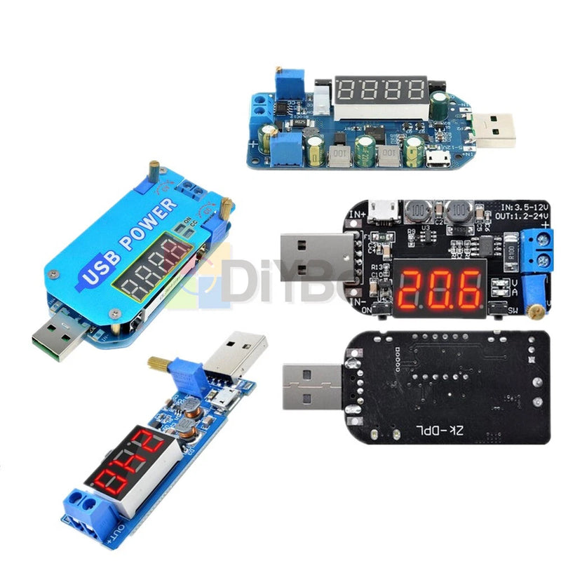 DC5V to 1.2-24V 0.5-30V micro USB/USB Step Up Down Converter Power Supply Module