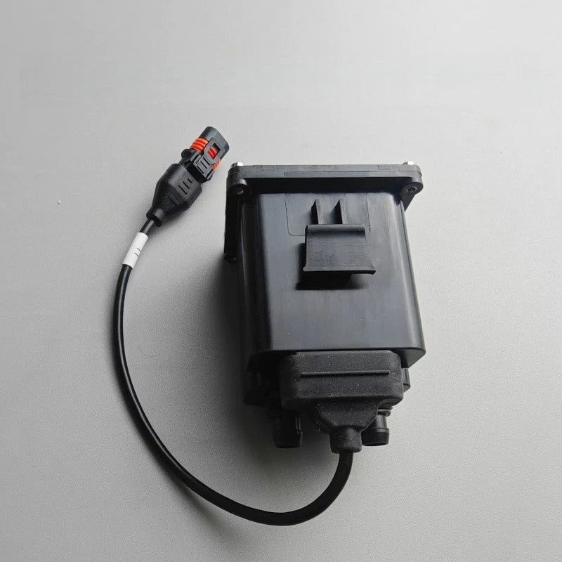 DJI Agras flow meter assembly with black module and attached cable