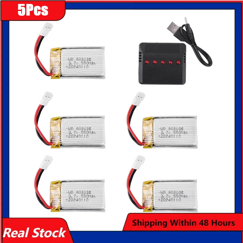 3.7V 550mah 25C Lipo Battery For X4 H107 H31 KY101 E33C E33 U816A V252 RC Drone