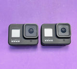 *Dead NO POWER* Lot of 2x GoPro Hero 8 Black 4K Waterproof Action Cameras