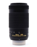 Nikon DX AF-P 70-300mm zoom lens, black barrel with Nikon DX markings