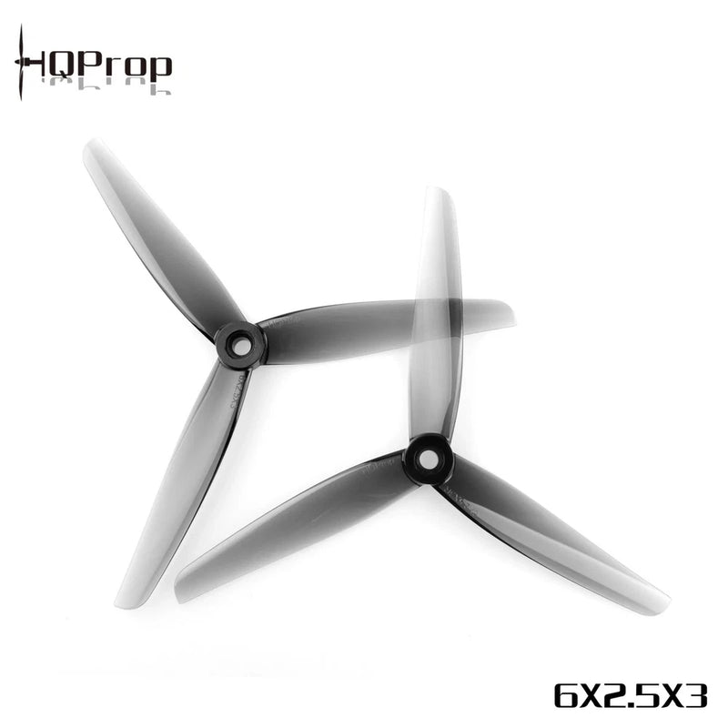 HQProp 6x2.5x3 3-Blade Propeller PC Light Gray 2CW 2CCW for FPV Drone