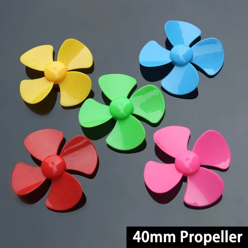 40mm ABS Plastic Propeller Props 4 Blade 2mm Shaft For RC Model Boat Drone DIY