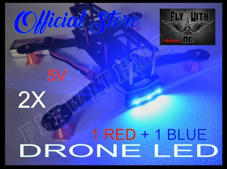 LED DRONE BAR BLUE & RED 1SET FRONT/BACK DIY 5V 3528 BRIGHT 3 LED 3D PRINTED BK