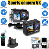 5K 4K HD EIS WIFI Action Camera Sport DV Dual Screen Diving Recorder Waterproof