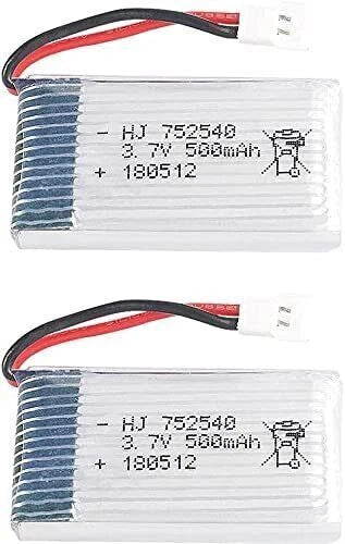 2¡Á Lipo Battery 3.7v 500mAh for Rc Drones Syma X5 X5C X5SC X5SW, Cheerson CX-30W Battery