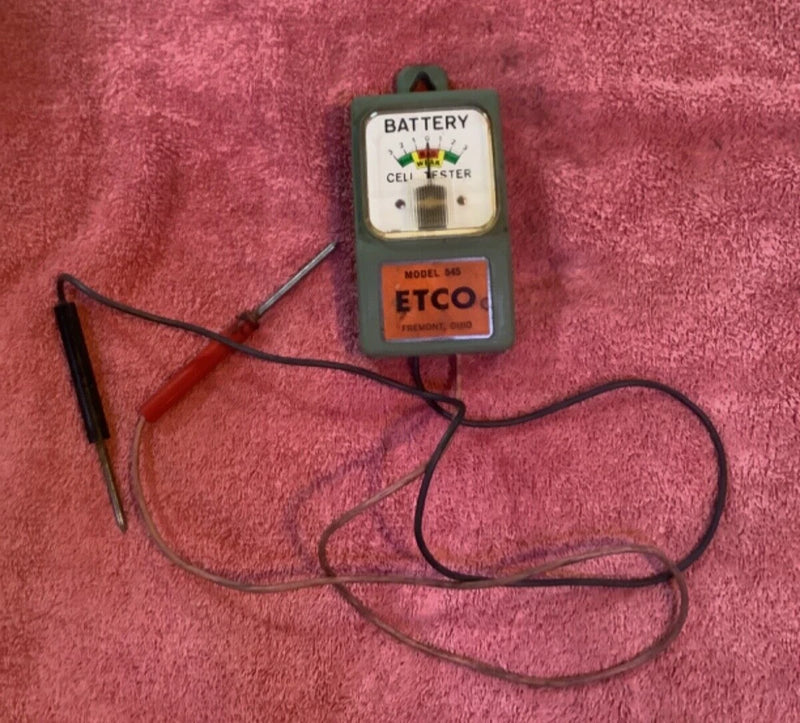 Vintage ETCO Battery cell tester model 545 untested Battery