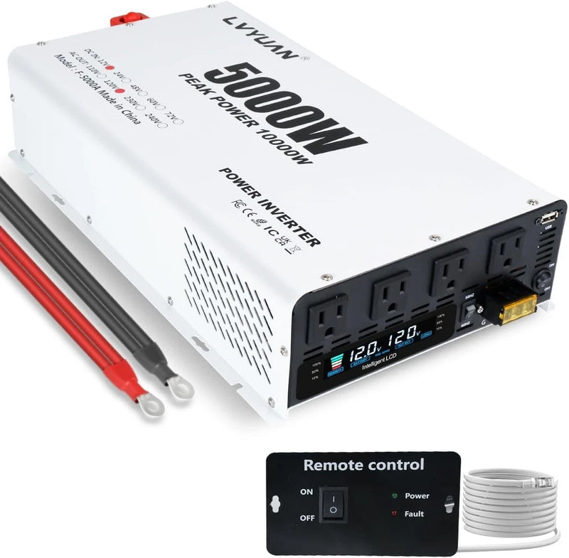 5000W Power Inverter 12V to 110V/120V DC to AC