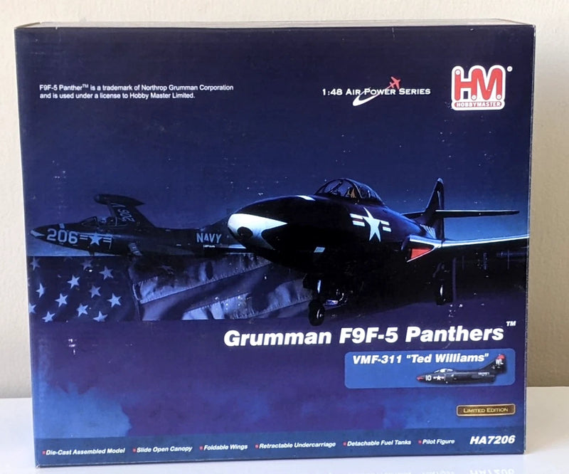 Grumman F9F-5 Panthers 1:48 die-cast model in Hobby Master HA7206 box
