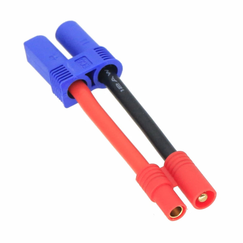 EC5 Female to HXT 3.5mm Male-/Female+ cable 12AWG 5CM wire For Battery Toys FPV