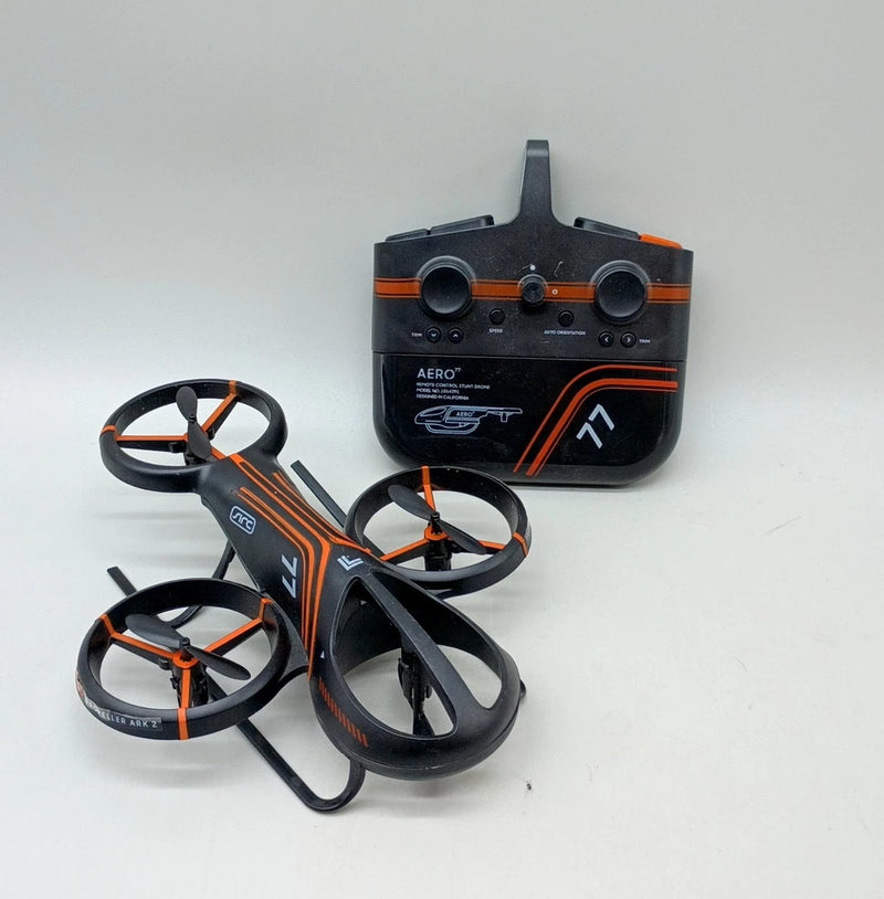 Sharper Image Aero 7 remote control stunt drone with black-and-orange controller