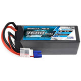 NHX hard-case LiPo battery pack with EC3 connector and red/black leads, 4S 14.8V