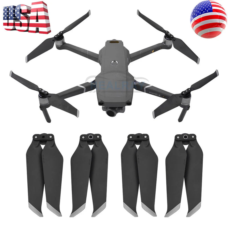 2 Silver Pairs 4PCS 8743 Low-Noise Propeller For DJI Drone Mavic 2 Pro 2 Zoom