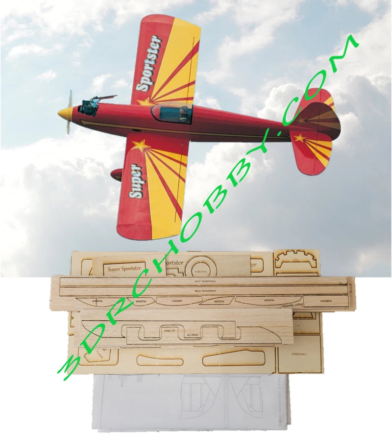 Super Sportster 62" WS RC Plane R/C Airplane Short Kit Laser Cut Ply & Plans