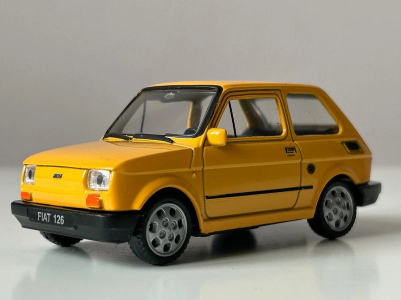 Fiat 126p Classic Polish/Italian Car Model Yellow Diecast Toy 1:43 Scale Welly