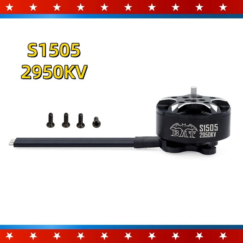 Brushless drone motor, black S1505 2950KV outer rotor with mounting screws