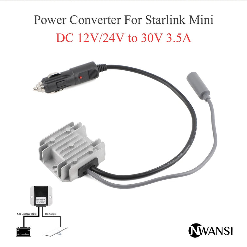 NWANSI For Starlink MINI 12/24V to 30V 3.5A DC power converter car charger