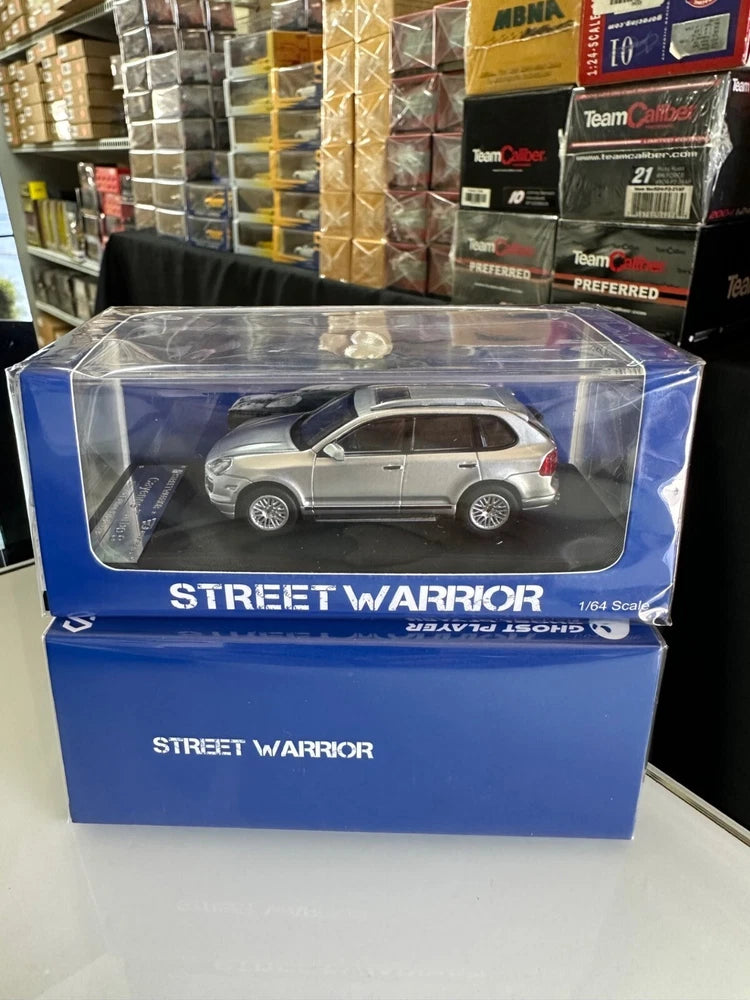 PORSCHE CAYENNE TURBO S SILVER SUV 1/64 DIECAST CAR MODEL BY SW STREET WARRIOR
