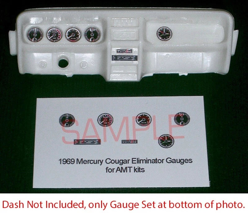 1969 MERCURY COUGAR ELIMINATOR GAUGE FACES for 1/25 scale AMT kits¡ªPLEASE READ