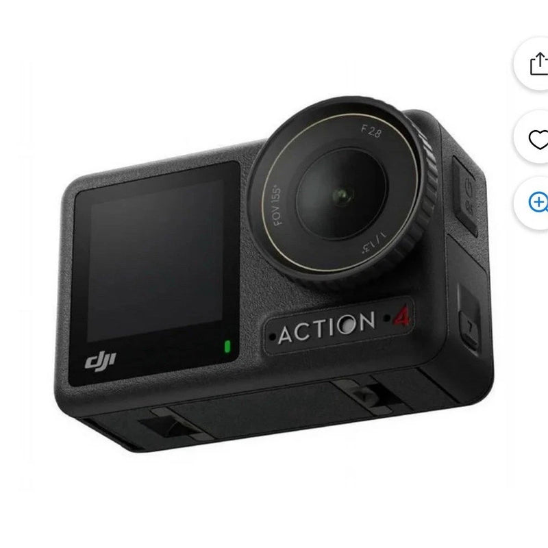 DJI Action 4 Action Camera 4K Waterproof Wi-Fi USB-C Black Optical Zoom 1x f/2.8