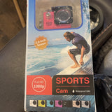 Waterproof HD sport action camera in retail box, 2.0-inch screen, Full HD 1080p
