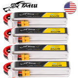 4X Tattu 850mAh 95C 11.4V HV 3S Lipo Battery XT30 Plug-Long For FPV Quadcopter Battery